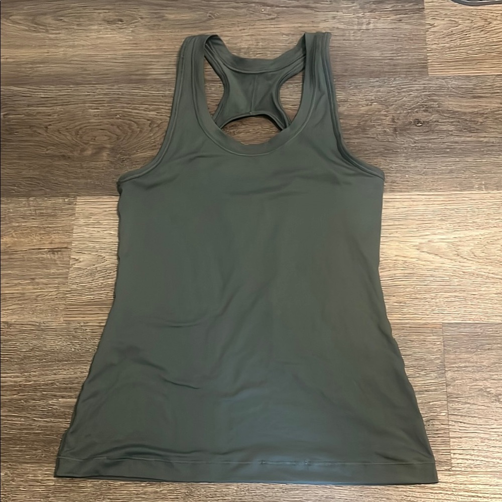 Athleta Nitro Olive Green with Keyhole Back Women’s Athletic Workout Tank Top XS